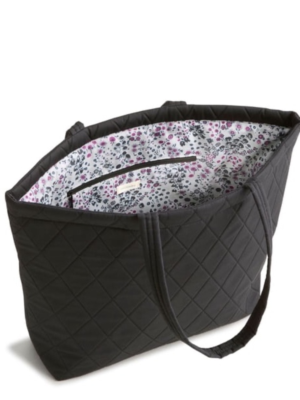 Vera Bradley East West Tote Black Moonless Night Quilted Floral NWT